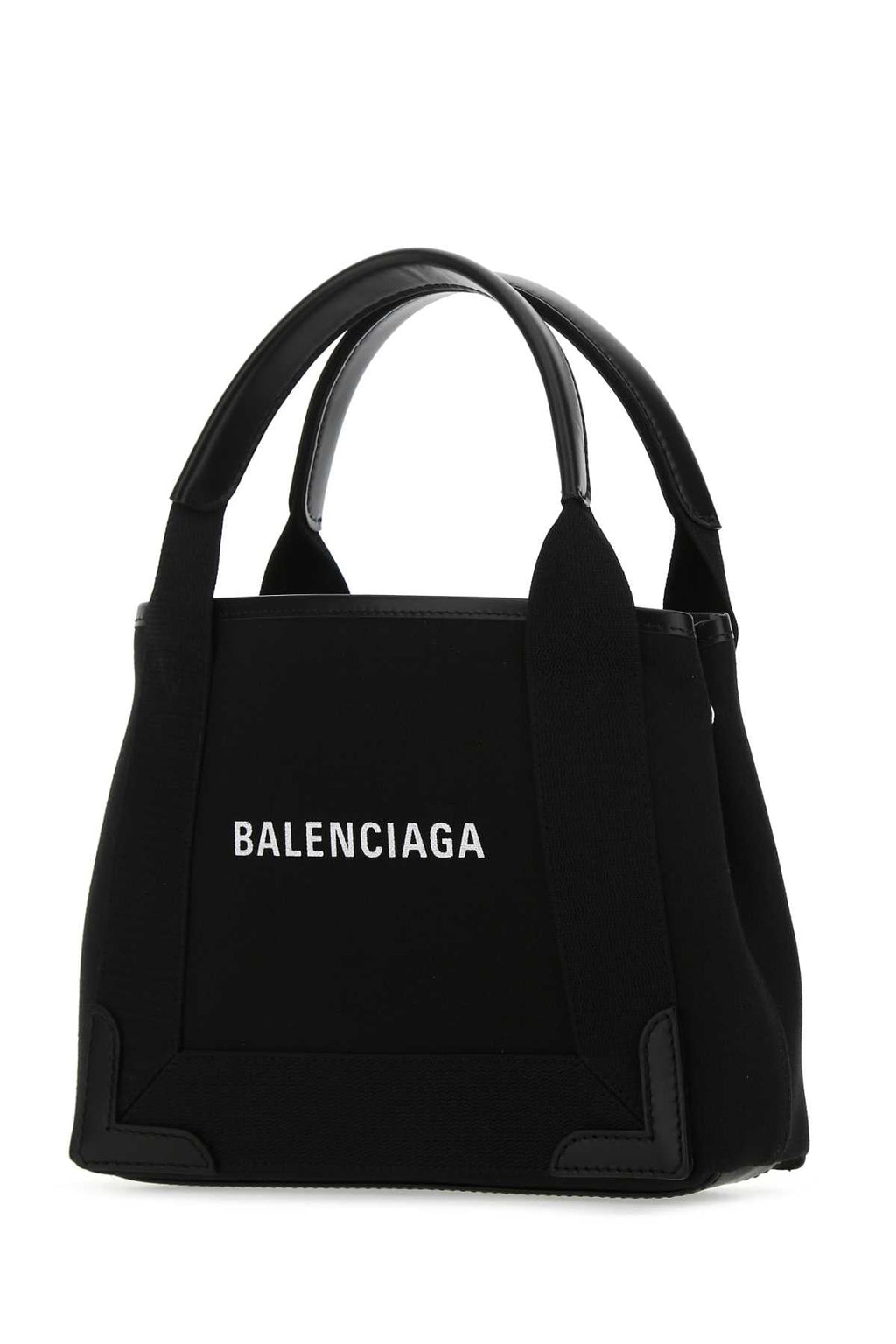 Balenciaga Women Black Canvas Cabas Navy Xs Handbag