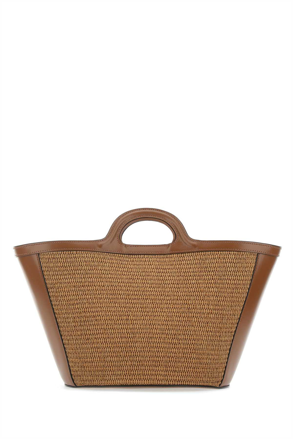 Marni Women Two-Tone Leather And Raffia Small Tropicalia Summer Handbag