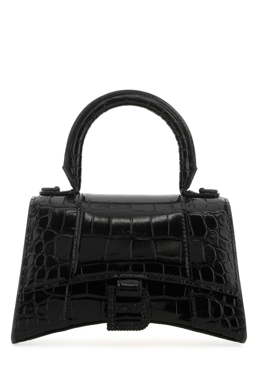 Balenciaga Women Black Leather Xs Hourglass Handbag