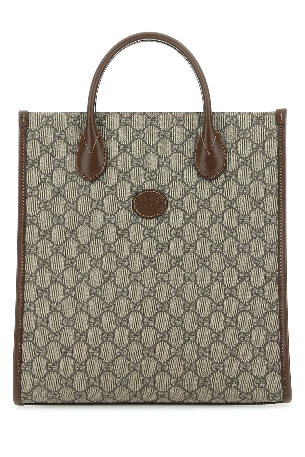 Gucci Men Gg Supreme Fabric And Leather Handbag
