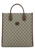 Gucci Men Gg Supreme Fabric And Leather Handbag