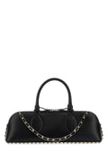 Valentino Garavani Women Black Leather Rockstud East-West Handbag