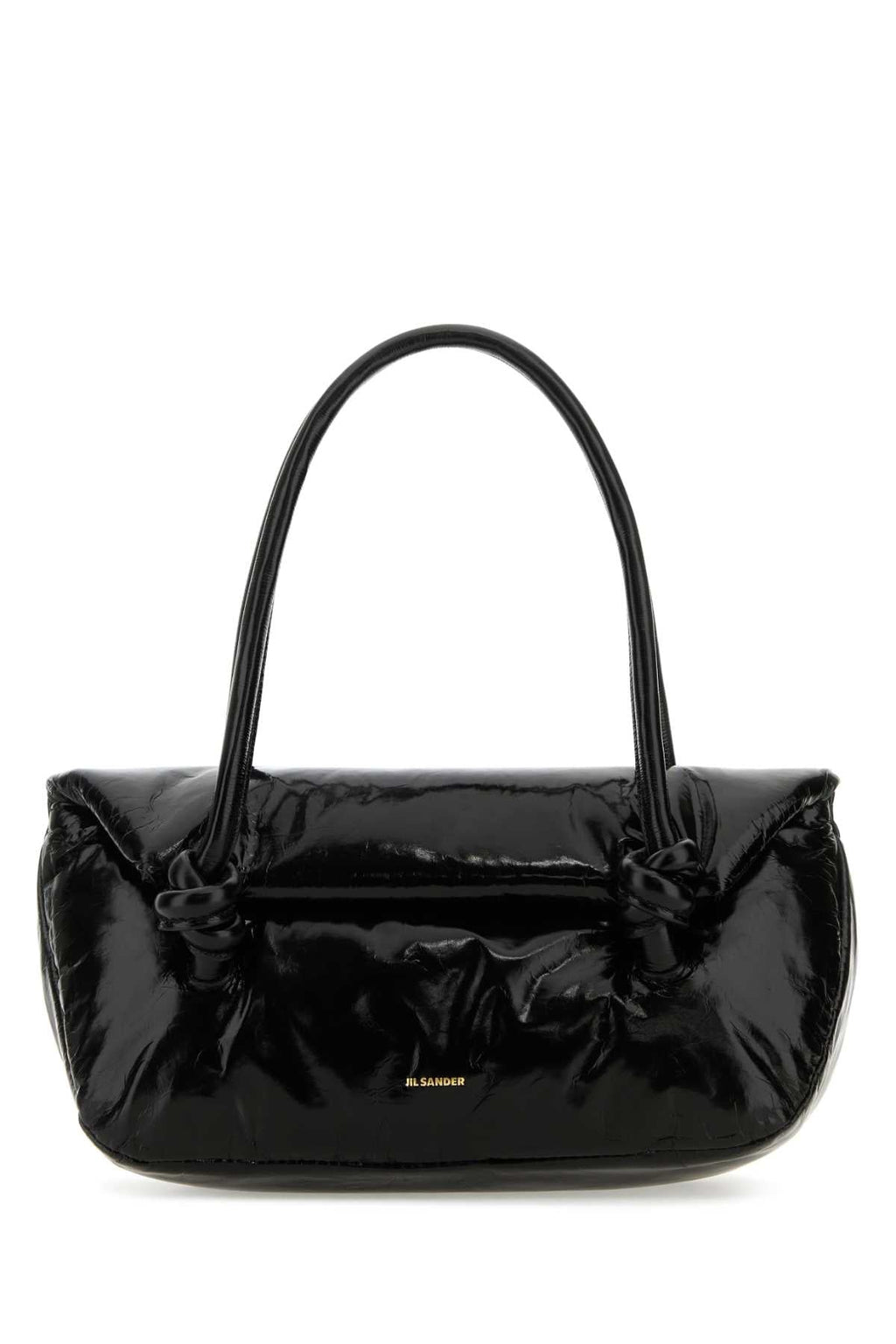 Jil Sander Women Black Leather Small Knot Handle Handbag