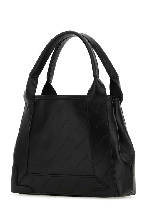Balenciaga Women Black Leather Cabas Navy Xs Handbag