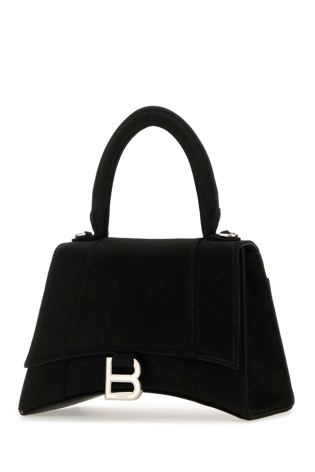 Balenciaga Women Black Satin Small Hourglass Handbag