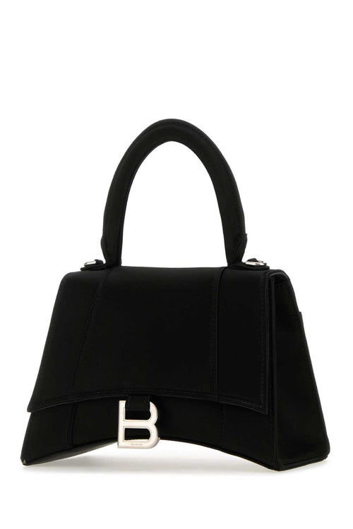 Balenciaga Women Black Satin Small Hourglass Handbag