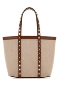 Valentino Garavani Women Two-Tone Canvas Medium Rockstud Handbag