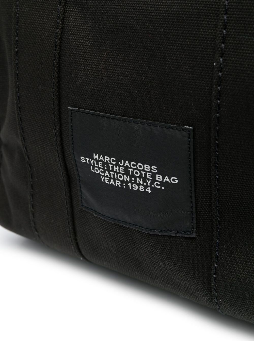 Marc Jacobs Women Handbag 'The Small Tote' With Logo Lettering On The Front In Black Cotton For Women