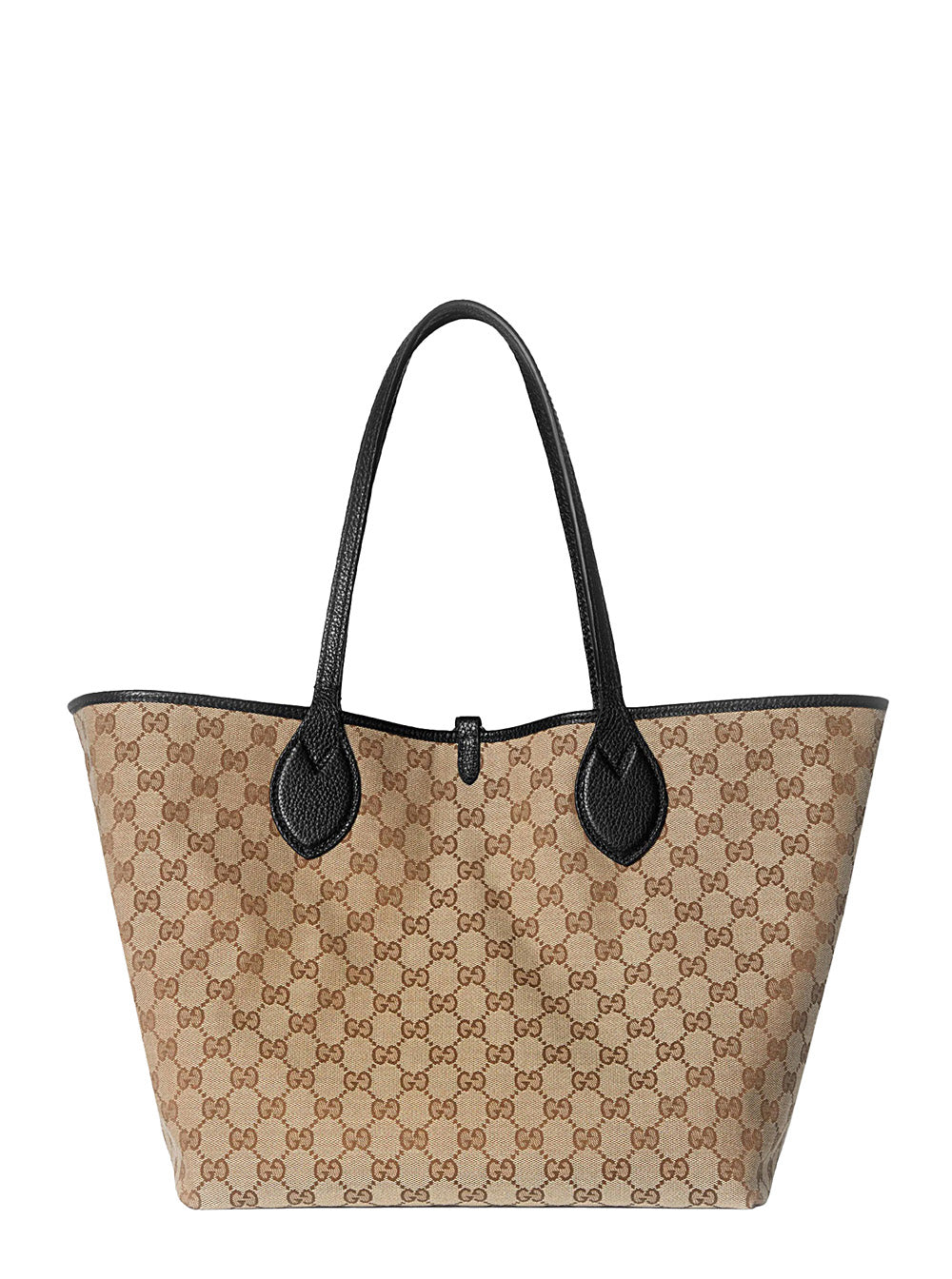 Gucci Women 'Totissima' Multicolor Reversible Handbag With Hook Closure In Grained Leather And Gg Canvas Woman
