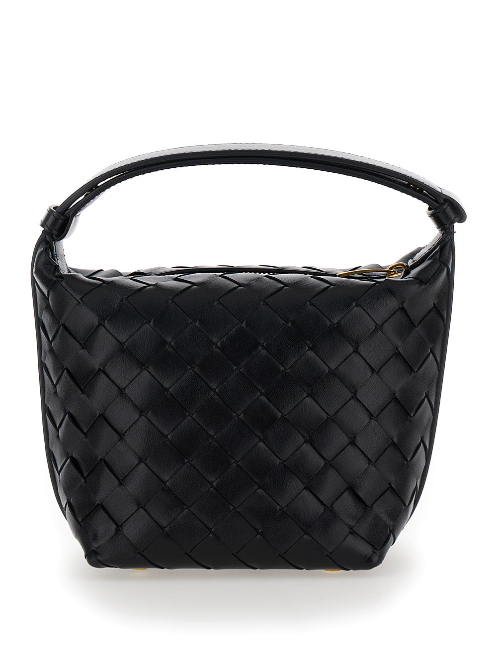 Bottega Veneta Women Handbag 'Candy Wallace' With Intreccio Motif In Black Leather For Women