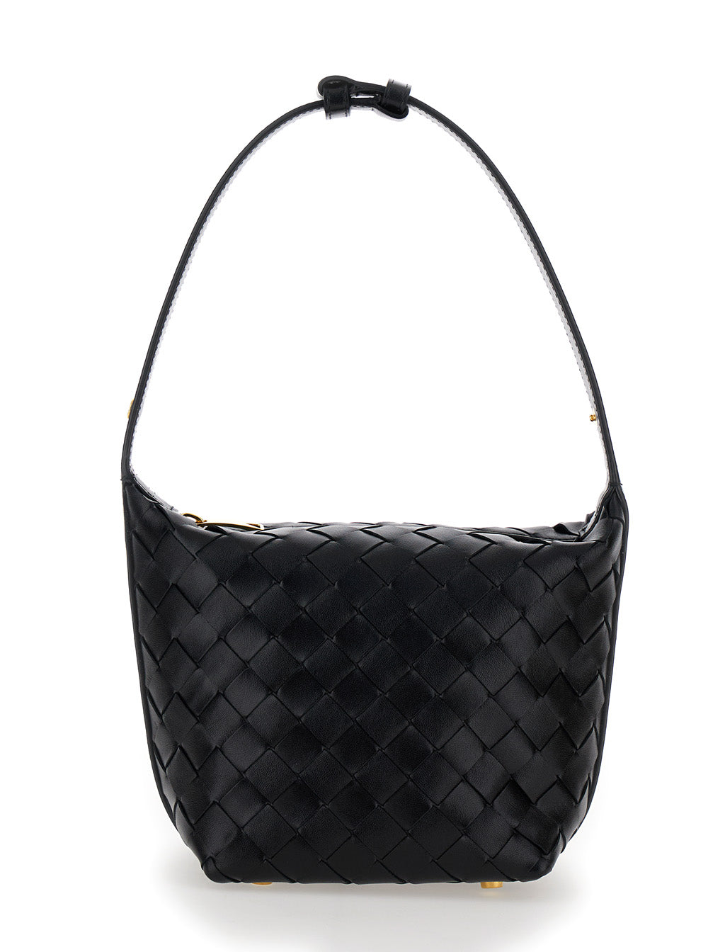 Bottega Veneta Women Handbag 'Candy Wallace' With Intreccio Motif In Black Leather For Women