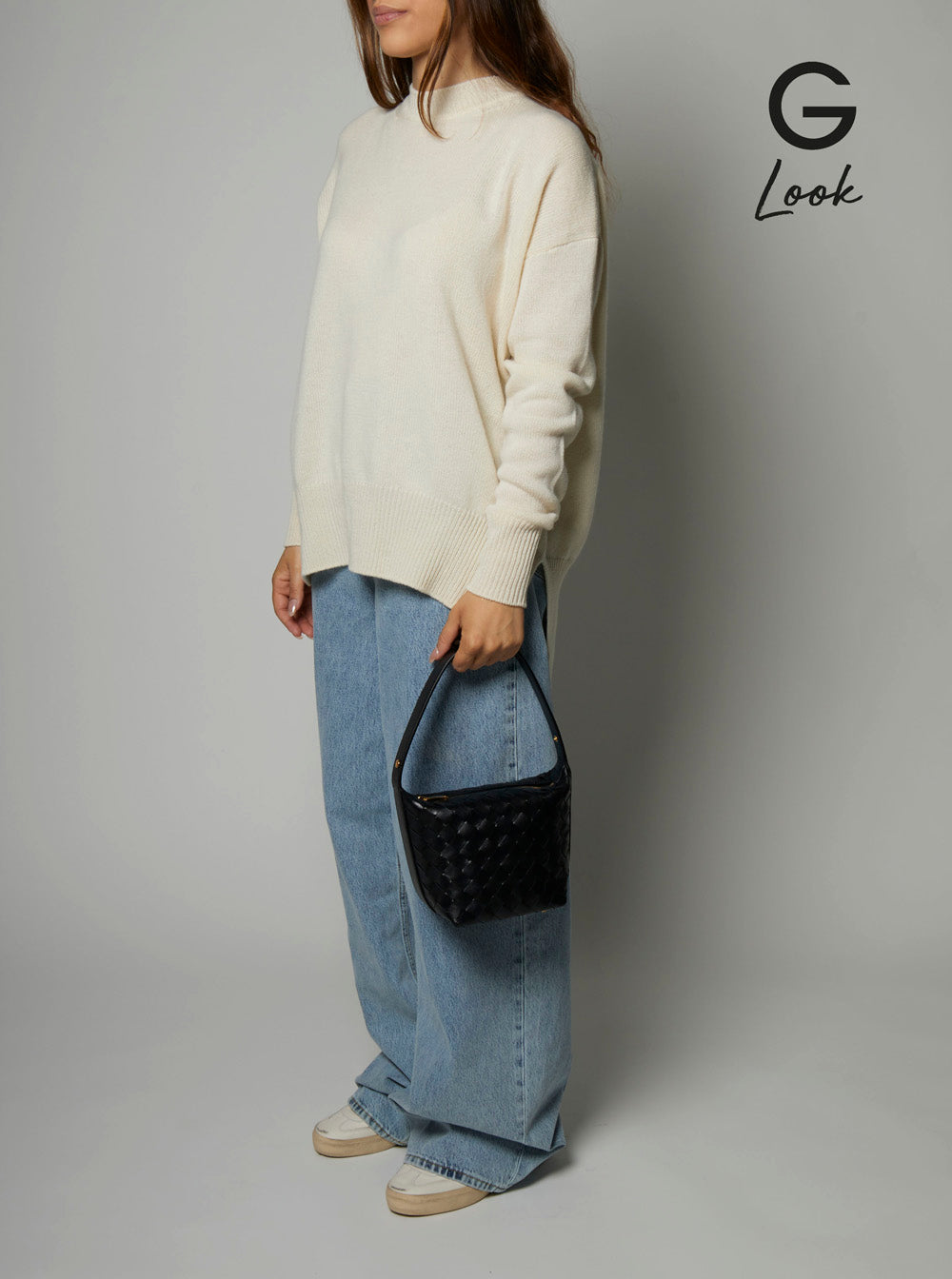 Bottega Veneta Women Handbag 'Candy Wallace' With Intreccio Motif In Black Leather For Women