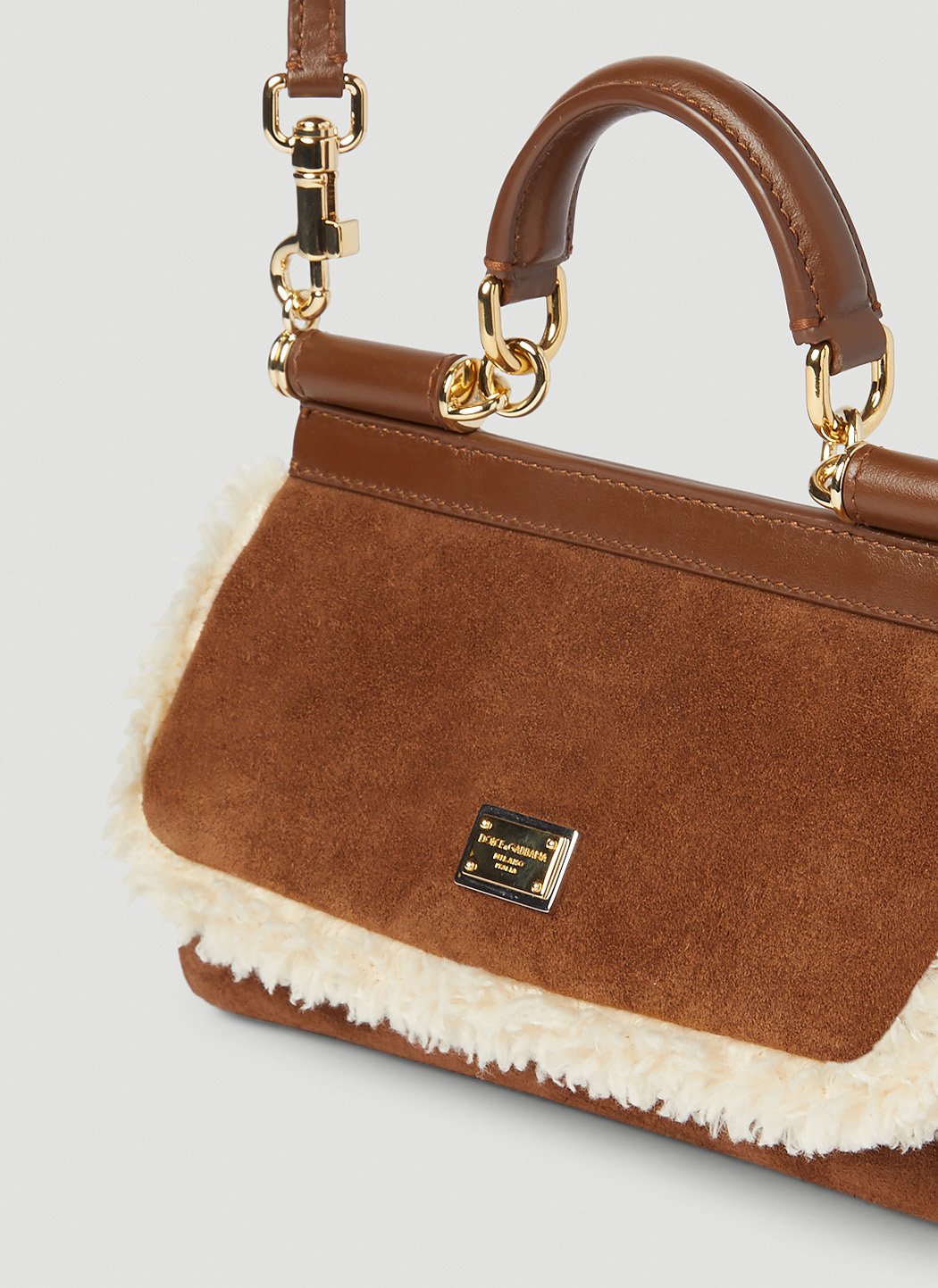 Dolce & Gabbana Women Sicily Suede Small Handbag